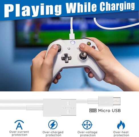 حزمة بطارية KEKUCULL قابلة لإعادة الشحن لوحدة تحكم Xbox One/S/X/Elite مع منفذ شحن Micro-USB، بطاريتان × 1400 مللي أمبير في الساعة لوحدة تحكم Xbox One (ليست لوحدة التحكم مع منفذ شحن من النوع C) in Kuwait