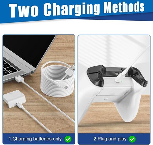 حزمة بطارية KEKUCULL قابلة لإعادة الشحن لوحدة تحكم Xbox One/S/X/Elite مع منفذ شحن Micro-USB، بطاريتان × 1400 مللي أمبير في الساعة لوحدة تحكم Xbox One (ليست لوحدة التحكم مع منفذ شحن من النوع C) in Kuwait