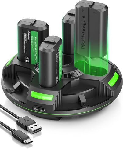 Rechargeable Controller Battery Packs Compatible for Xbox One/Xbox Series X|S Xbox One S/Xbox One X/Xbox One Elite Controller, 4×1800mAh Xbox Rechargeable Battery Pack with Charger for Xbox Controller in Kuwait