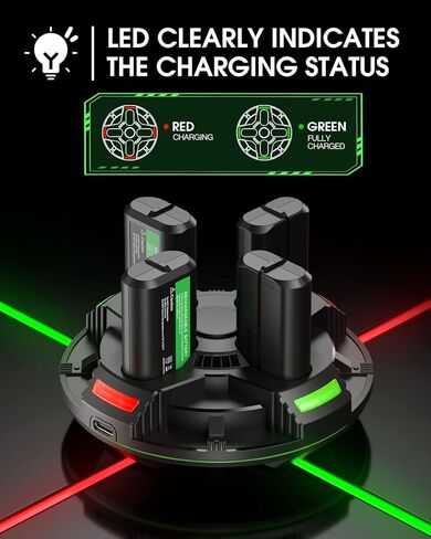 Rechargeable Controller Battery Packs Compatible for Xbox One/Xbox Series X|S Xbox One S/Xbox One X/Xbox One Elite Controller, 4×1800mAh Xbox Rechargeable Battery Pack with Charger for Xbox Controller in Kuwait