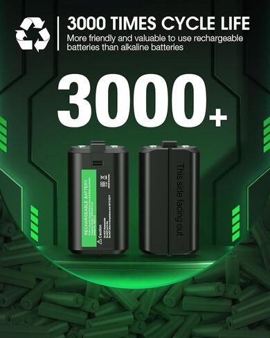 Rechargeable Controller Battery Packs Compatible for Xbox One/Xbox Series X|S Xbox One S/Xbox One X/Xbox One Elite Controller, 4×1800mAh Xbox Rechargeable Battery Pack with Charger for Xbox Controller in Kuwait