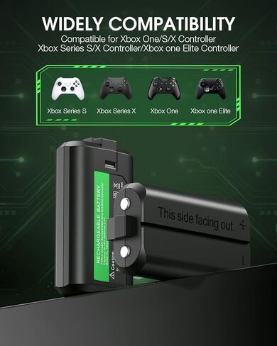 Rechargeable Controller Battery Packs Compatible for Xbox One/Xbox Series X|S Xbox One S/Xbox One X/Xbox One Elite Controller, 4×1800mAh Xbox Rechargeable Battery Pack with Charger for Xbox Controller in Kuwait