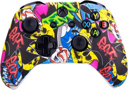 YoRHa Printing Rubber Silicone Cover Skin Case for Xbox One S/X Controller x 1(Spashing Paint) with Thumb Grips x 10 in Kuwait