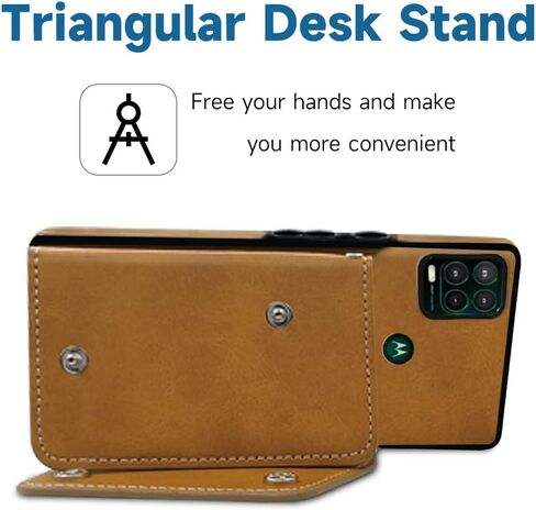 Compatible with Moto G Stylus 5G 2021 Wallet Case with Crossbody Shoulder Strap and Stand Leather Credit Card Holder Cell Accessories Phone Cover for Motorola GStylus G5 XT2131DL Women Girls Brown | Crossbody Shoulder Strap, PU Leather, Credit Card Slots, in Kuwait