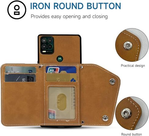 Compatible with Moto G Stylus 5G 2021 Wallet Case with Crossbody Shoulder Strap and Stand Leather Credit Card Holder Cell Accessories Phone Cover for Motorola GStylus G5 XT2131DL Women Girls Brown | Crossbody Shoulder Strap, PU Leather, Credit Card Slots, in Kuwait