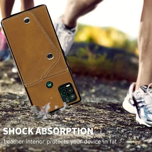 Compatible with Moto G Stylus 5G 2021 Wallet Case with Crossbody Shoulder Strap and Stand Leather Credit Card Holder Cell Accessories Phone Cover for Motorola GStylus G5 XT2131DL Women Girls Brown | Crossbody Shoulder Strap, PU Leather, Credit Card Slots, in Kuwait