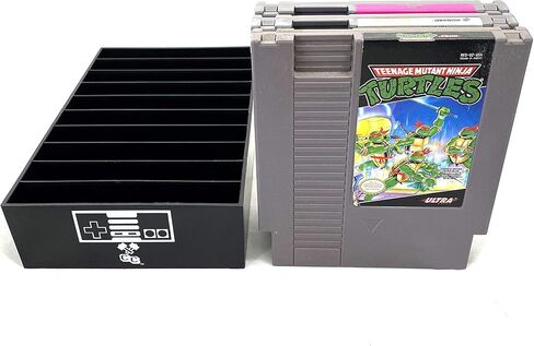 Black, NES Compatible Cartridge Holder, NES Game Tray, Holds 10 Games, Clutter Reducing, Retro Video Game Collection, Works with Nintendo Entertainment System NTSC and PAL Cartridges in Saudi Arabia