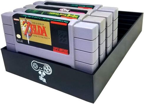 Collector Craft، أسود، حامل خرطوشة متوافق مع N64، صينية ألعاب N64، تحمل 10 ألعاب، منظمة، مجموعة ألعاب فيديو قديمة، تعمل مع خراطيش Nintendo 64 NTSC وPAL in Kuwait