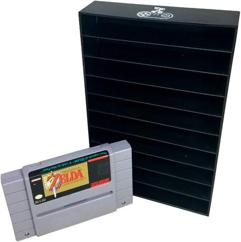 Collector Craft، أسود، حامل خرطوشة متوافق مع N64، صينية ألعاب N64، تحمل 10 ألعاب، منظمة، مجموعة ألعاب فيديو قديمة، تعمل مع خراطيش Nintendo 64 NTSC وPAL in Kuwait