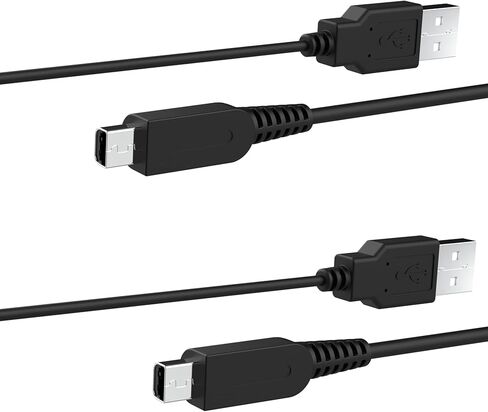 HAUZIK Charger Cable USB Power Cord Charging Lead Compatible with Nintendo 3DS, 3DS XL, New 3DS, New 3DS XL, DSi, DSi XL, 2DS, New 2DS XL LL (4ft, 2pcs) in Kuwait