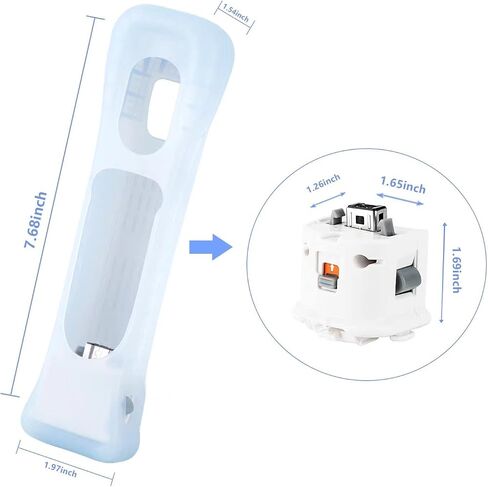مستشعر محول NC 2 Motion Plus و2 حافظة من السيليكون تستخدم لجهاز التحكم عن بعد Wii، واستبدال مسرع محول Motion Plus لمحول Wii Motion Plus (أبيض) in Saudi Arabia