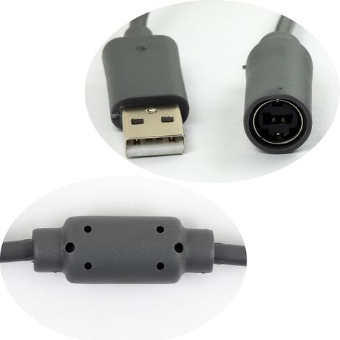 2pcs USB Breakaway Cord for Xbox 360 & Slim Wired Controller, Dongle Adapter Extension Cable Replacement (2pcs (Black)) in Kuwait