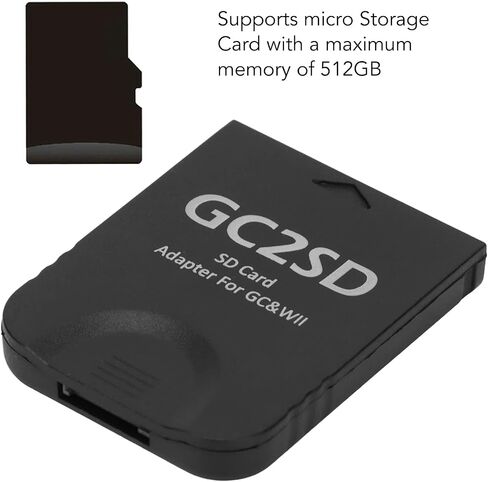 قارئ بطاقات Septpenta GC2SD لمحول بطاقة تخزين Wii Micro، بطاقة ذاكرة صغيرة مع ذاكرة قصوى تبلغ 512 جيجابايت لتخزين الألعاب وهي مريحة للاستخدام وسهلة التشغيل (أبيض) in Kuwait