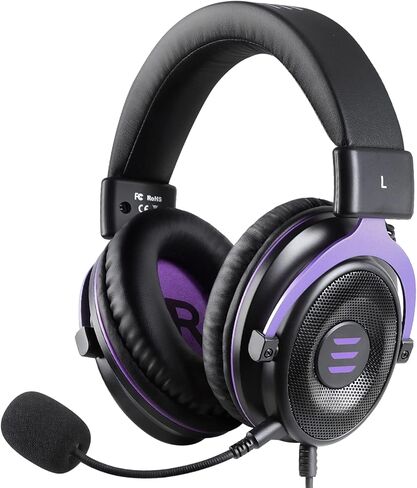 سماعة EKSA E900 مع ميكروفون للكمبيوتر الشخصي، PS4، PS5، Xbox - ميكروفون إلغاء الضوضاء قابل للفصل، صوت محيطي ثلاثي الأبعاد، مريح قوي، سماعة رأس سلكية للألعاب والكمبيوتر والكمبيوتر المحمول والمحول والمحمولة (مقبس 3.5 مم) in Kuwait