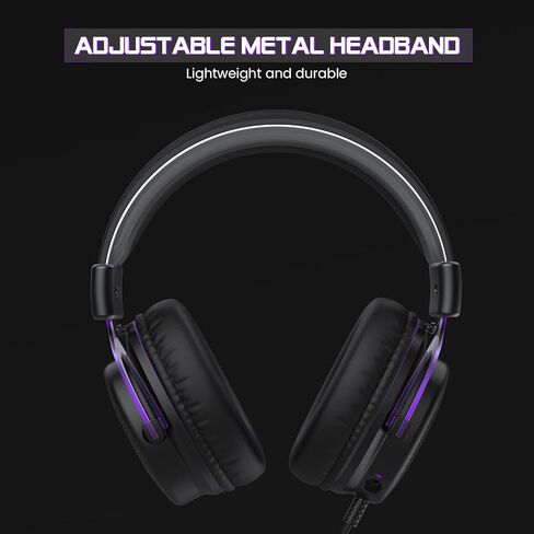 سماعة EKSA E900 مع ميكروفون للكمبيوتر الشخصي، PS4، PS5، Xbox - ميكروفون إلغاء الضوضاء قابل للفصل، صوت محيطي ثلاثي الأبعاد، مريح قوي، سماعة رأس سلكية للألعاب والكمبيوتر والكمبيوتر المحمول والمحول والمحمولة (مقبس 3.5 مم) in Kuwait