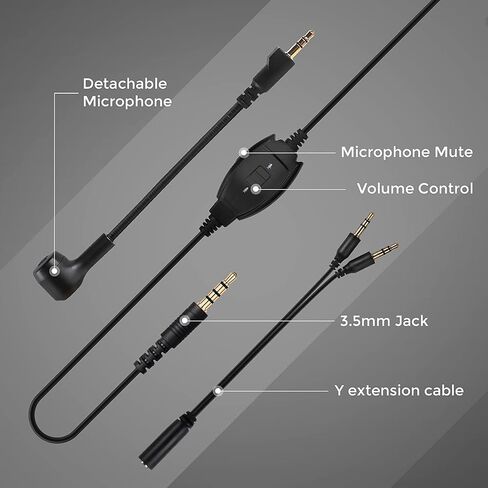 EKSA E900 &Lords Mobile Gaming Headset, Gaming Headphones with Detachable Noise Canceling Microphone - 50 MM Drivers, Lightweight and Comfortable in Saudi Arabia