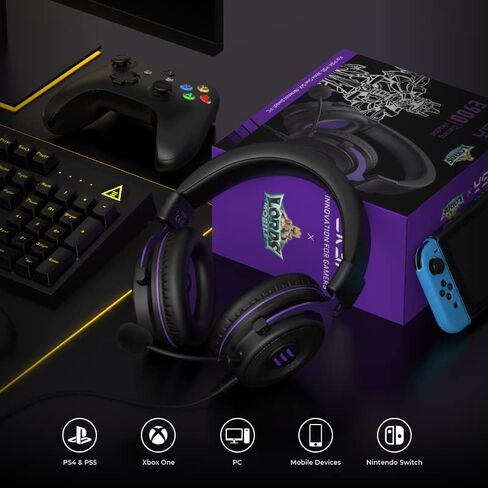 EKSA E900 &Lords Mobile Gaming Headset, Gaming Headphones with Detachable Noise Canceling Microphone - 50 MM Drivers, Lightweight and Comfortable in Saudi Arabia