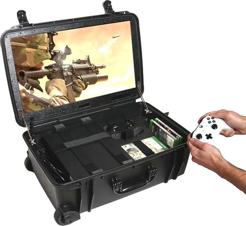 Case Club Gaming Station fits Xbox One X/S. Portable Gaming Station with Built-in 24" 1080p Monitor, Storage for Controllers, Games, and Included Speakers (Xbox & Accessories Not Included) in Saudi Arabia