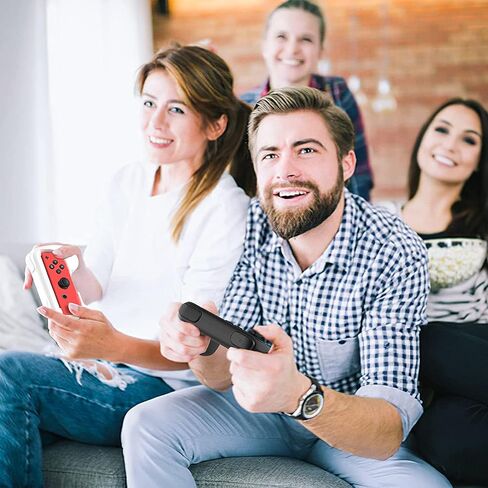مقبض تحكم EIMGO لجهاز نينتندو سويتش جوي كون، مقبض تحكم عن بعد مقاوم للاهتراء متوافق مع سويتش، عبوتان (أسود) in Saudi Arabia