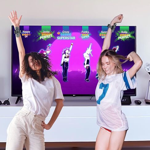 أربطة معصم Narati لـ Just Dance 2024 2023 2022 2021 Switch، أحزمة معصم من السيليكون قابلة للتعديل بحجم متوافق مع Joy-Cons & Switch Model OLED، عبوتان للبالغين والأطفال in Kuwait