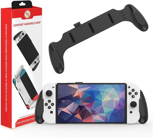 مقبض يد JDDWIN Switch OLED/Switch قابل للإرساء، مريح محمول لمفتاح OLED/Switch مع تصميم مريح خاص متوافق مع قبضة Nintendo Switch (أبيض) in Saudi Arabia