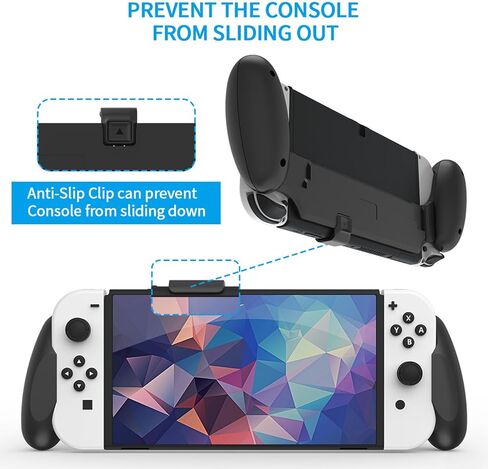 مقبض يد JDDWIN Switch OLED/Switch قابل للإرساء، مريح محمول لمفتاح OLED/Switch مع تصميم مريح خاص متوافق مع قبضة Nintendo Switch (أبيض) in Saudi Arabia