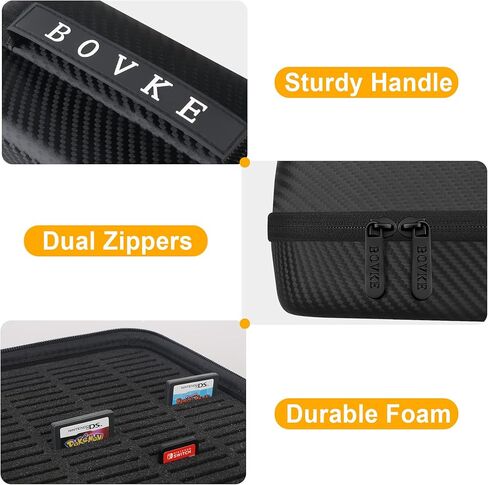 حافظة ألعاب BOVKE 176 DS 3DS لخراطيش ألعاب Nintendo 3DS 3DSXL 2DS 2DSXL DS DSi، وحاملات بطاقات الألعاب المتوافقة مع ألعاب Nintendo Switch، وألعاب Sony PS Vita، وبطاقات ذاكرة Playstation Vita، باللون الأسود in Kuwait