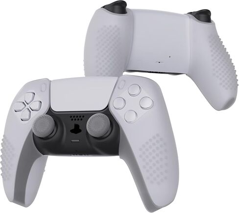 PlayVital Guardian Edition غطاء سيليكون مريح وناعم لوحدة التحكم لجهاز ps5 متوافق مع جلود حماية مطاطية لمحطة الشحن مع أغطية عصا التحكم لجهاز ps5 - أسود in Kuwait
