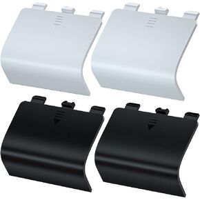 4-Pack Battery Back Door Lids for Xbox Series X/S Controllers, Black/White | Replacement Back Shell Covers For Lost Or Damaged Battery Doors; Snap-On Abs Design, Not For Xbox One Controllers in Saudi Arabia