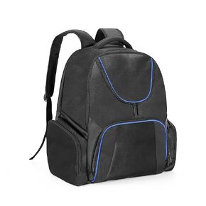 CURMIO Carrying Case Compatible with PS5/ PS4/ PS4 Pro/ Xbox Series S, Xbox One/ One S/ One X, Xbox 360/ 360 Slim, Travel Backpack for Game Console and Controller, Discs, Black Stripe (Bag Only)