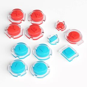 eXtremeRate Replacement Two-Tone Jelly Buttons for JoyCon, Pale Red & Clear w/Symbols Custom Controller ABXY Direction Home Capture + - Keys, DIY Action Face Buttons for Nintendo Switch & Switch OLED in Saudi Arabia
