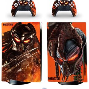 Console Decal Skin Vinyl Sticker Compatible with PS5 Slim Disk Console Controllers Wrap Skins Alien