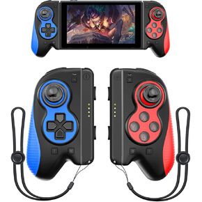 Boconna Wireless Switch Joycon، Joy Cons for Switch Sport، Joycons Pad Pro لدعم التبديل Turbo، استيقظ و 6 محاور، بديل لـ Switch Joy con مع أشرطة المعصم (الأزرق والأحمر) in Kuwait