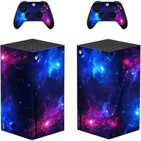 ملصقات جلدية لوحدة التحكم Vanknight Xbox Series X من الفينيل Galaxy Space لوحدات تحكم Xbox Series X باللون الأرجواني