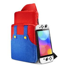 حقيبة سفر محمولة من THRCIFLO لجهاز Nintendo Switch/Switch Lite/Switch OLED، حقيبة كتف لطيفة على الظهر لسوبر ماريو، حقيبة حمل متينة لتخزين ملحقات الألعاب in Saudi Arabia