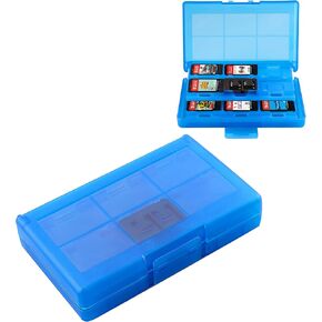 حافظة بطاقات العاب لجهاز نينتندو سويتش، حافظة تخزين العاب 24 في 1 متوافقة مع نينتندو سويتش/ سويتش لايت/ سويتش OLED كاتريدج (ازرق) in Kuwait