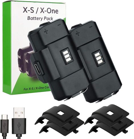حزمة بطارية وحدة التحكم RTop لأجهزة Xbox Series X|S وXbox One/One X/One S Elite، 2 حزمة بطارية قابلة للشحن 1100 مللي أمبير في الساعة لأجهزة Xbox Series X/Xbox Series S/Xbox One/Xbox One X/Xbox One S Elite Controller in Kuwait