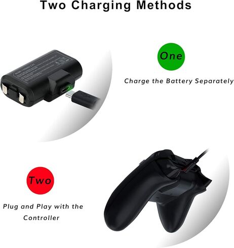 حزمة بطارية وحدة التحكم RTop لأجهزة Xbox Series X|S وXbox One/One X/One S Elite، 2 حزمة بطارية قابلة للشحن 1100 مللي أمبير في الساعة لأجهزة Xbox Series X/Xbox Series S/Xbox One/Xbox One X/Xbox One S Elite Controller in Kuwait