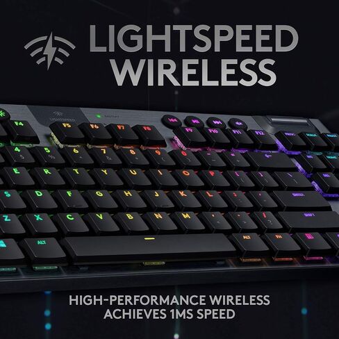 لوحة مفاتيح الألعاب الميكانيكية Logitech G915 TKL White Tactile Tenkeyless Lightspeed Wireless RGB الميكانيكية، خيارات تبديل منخفضة المستوى، LIGHTSYNC RGB، دعم لاسلكي وبلوتوث متقدم (متجدد) in Kuwait