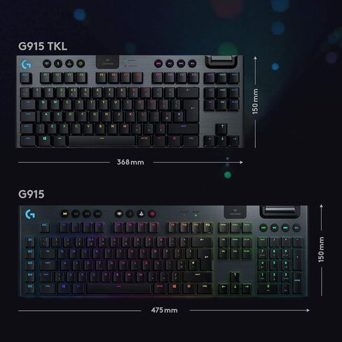 لوحة مفاتيح الألعاب الميكانيكية Logitech G915 TKL White Tactile Tenkeyless Lightspeed Wireless RGB الميكانيكية، خيارات تبديل منخفضة المستوى، LIGHTSYNC RGB، دعم لاسلكي وبلوتوث متقدم (متجدد) in Kuwait