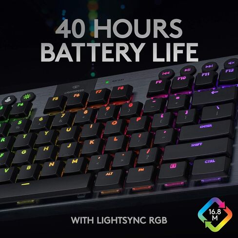 لوحة مفاتيح الألعاب الميكانيكية Logitech G915 TKL White Tactile Tenkeyless Lightspeed Wireless RGB الميكانيكية، خيارات تبديل منخفضة المستوى، LIGHTSYNC RGB، دعم لاسلكي وبلوتوث متقدم (متجدد) in Kuwait