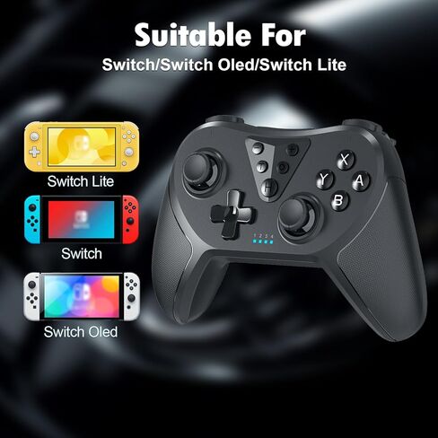 وحدة تحكم التبديل TECHPEIN، عصا تحكم دقيقة محسنة مع وظيفة توربو، اهتزاز مزدوج، جيروسكوب 6 محاور، وحدة تحكم عن بعد في الألعاب متوافقة مع Switch، Lite، OLED والكمبيوتر الشخصي in Kuwait