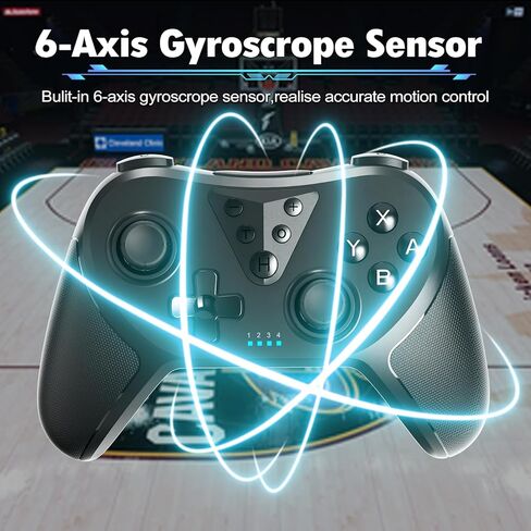 وحدة تحكم التبديل TECHPEIN، عصا تحكم دقيقة محسنة مع وظيفة توربو، اهتزاز مزدوج، جيروسكوب 6 محاور، وحدة تحكم عن بعد في الألعاب متوافقة مع Switch، Lite، OLED والكمبيوتر الشخصي in Kuwait