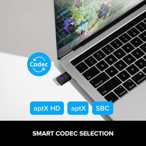 Creative BT-W3 Bluetooth 5.0 USB-C Audio Transmitter, aptX LL and aptX HD, 3.5 mm Analog Mic for Voice Chat Support, Codec Indicator and Selection, Plug-and-play for PS4, Nintendo Switch, PC, and Mac in Saudi Arabia