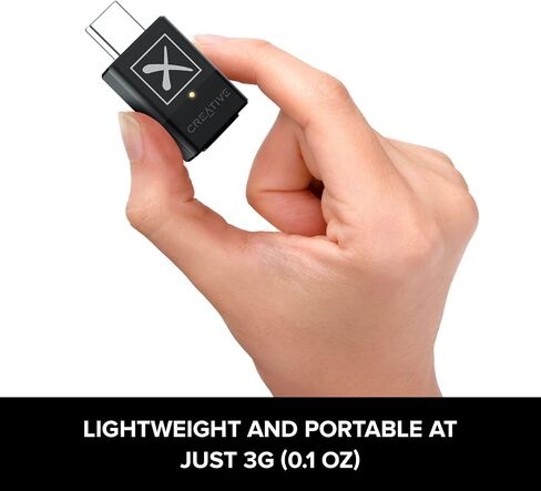 Creative BT-W3 Bluetooth 5.0 USB-C Audio Transmitter, aptX LL and aptX HD, 3.5 mm Analog Mic for Voice Chat Support, Codec Indicator and Selection, Plug-and-play for PS4, Nintendo Switch, PC, and Mac in Saudi Arabia