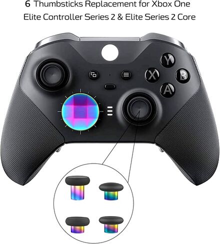 مجموعة Easegmer Plating Elite Series 2 - 13 في 1 عصا تحكم معدنية و6 أعواد إبهام قابلة للتبديل، و4 مجاذيف تشغيل و2 وسائد Dpads لوحدة التحكم Elite Series 2 وXbox One Elite (لوني) in Saudi Arabia