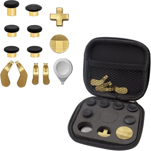 مجموعة Easegmer Plating Elite Series 2 - 13 في 1 عصا تحكم معدنية و6 أعواد إبهام قابلة للتبديل، و4 مجاذيف تشغيل و2 وسائد Dpads لوحدة التحكم Elite Series 2 وXbox One Elite (لوني) in Saudi Arabia