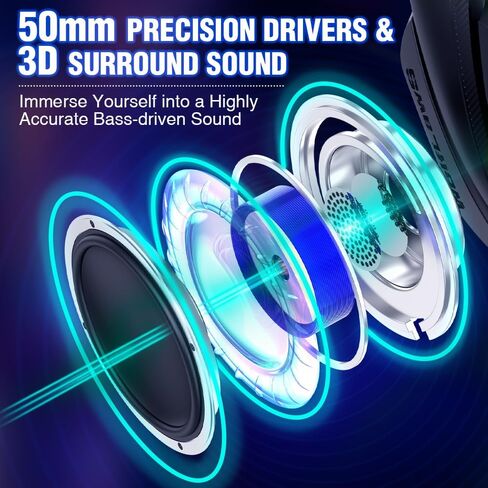 سماعة الألعاب اللاسلكية WolfLawS TA3000 Lightspeed للكمبيوتر الشخصي، PS5، PS4، نينتندو سويتش، سماعات رأس بلوتوث USB فوق الأذن مع ميكروفونات مدمجة وقابلة للفصل، عزل الضوضاء، زمن وصول منخفض in Kuwait