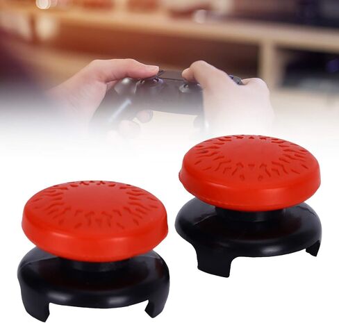 ASHATA 2Pcs Thumbstick Extender for Game Consoles, 3D Texture Thumb Grip Stick Joystick Thumbstick for 5 Controller (Black) in Kuwait
