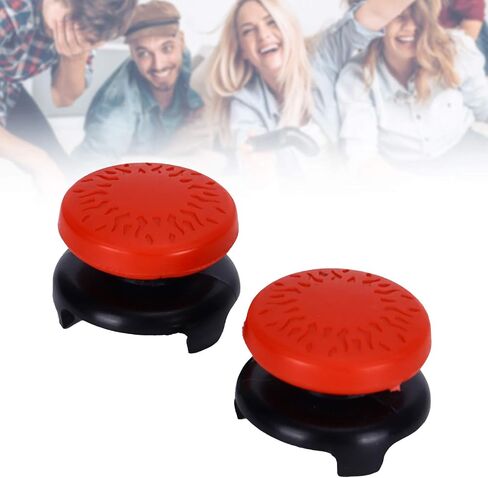 ASHATA 2Pcs Thumbstick Extender for Game Consoles, 3D Texture Thumb Grip Stick Joystick Thumbstick for 5 Controller (Black) in Kuwait